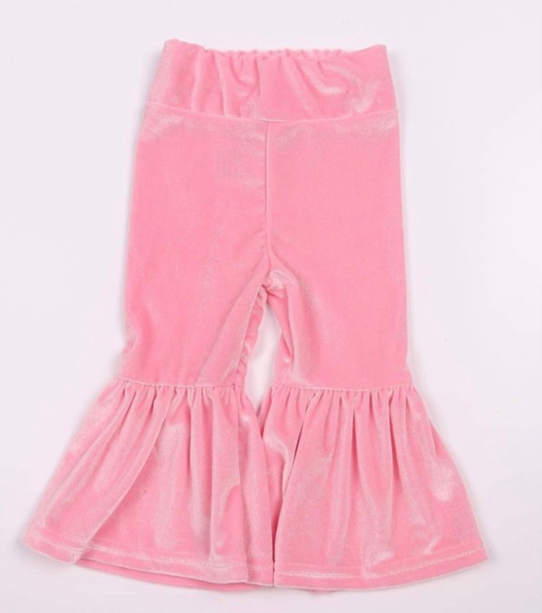 Velour Bell Pants-Pink