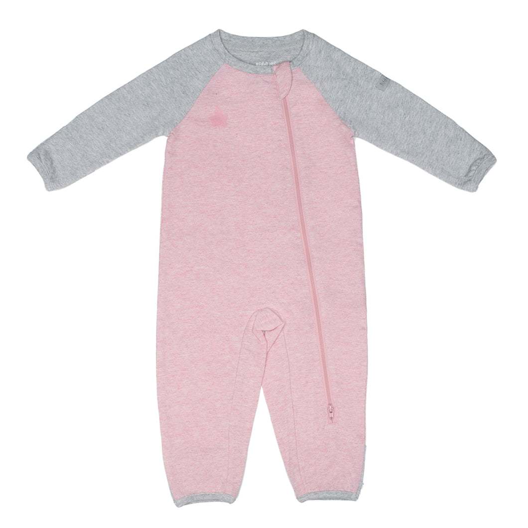 Juddlies Raglan Organic Playsuit-Dogwood Pink