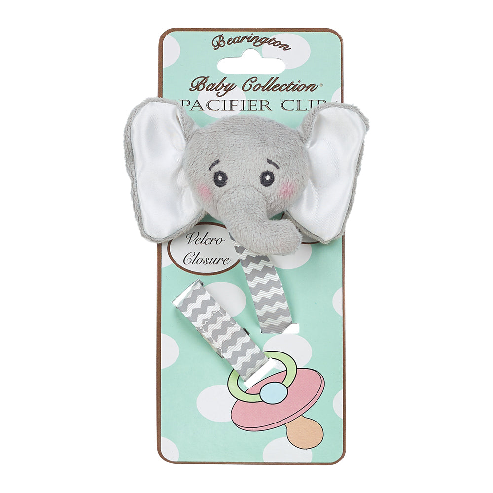 Lil' Sprout Gray Elephant Pacifier Clip