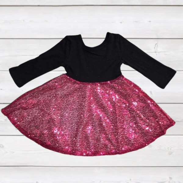 Pink Sequin Twirl Dress