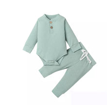 Load image into Gallery viewer, Long Sleeve Ribbed Onesie Pant Set-Infant Girls 0/3m
