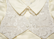 Load image into Gallery viewer, Aurora Royal Satin &amp; Jacquard Baptism Romper
