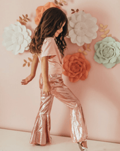 Load image into Gallery viewer, Lina Pleated Bell Bottoms Time to Shine Rose
