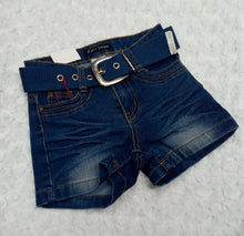 Load image into Gallery viewer, Navy Blue Denim Shorts w/Belt
