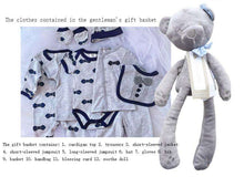 Load image into Gallery viewer, New Baby Gift Basket-Navy/Gray Bear
