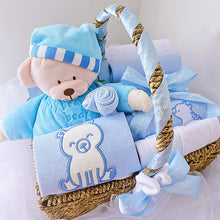 Load image into Gallery viewer, New Baby Gift Basket-Light Blue Bear
