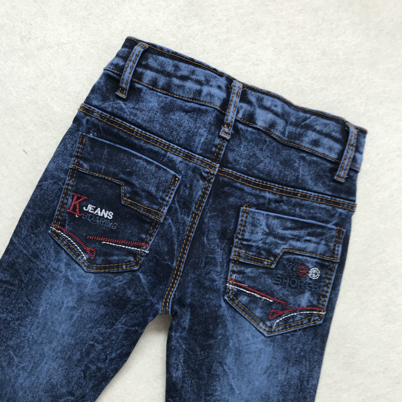 Boy's Dark Wash Jeans w/Embroidery