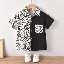 Load image into Gallery viewer, Boy&#39;s Zebra Print Short Sleeve Shirt
