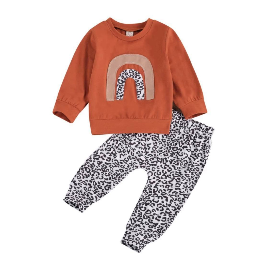 Cheetah Rainbow Pant Set-Girls