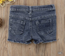 Load image into Gallery viewer, Distressed Denim Shorts-Blue
