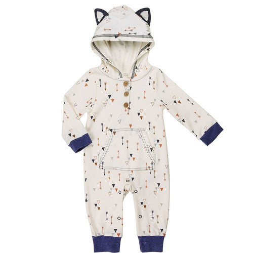 Hooded Baby Romper-Arrow