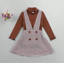 Load image into Gallery viewer, Houndstooth Jumper Dress w/Long Sleeve Top
