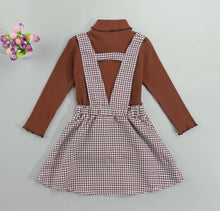 Load image into Gallery viewer, Houndstooth Jumper Dress w/Long Sleeve Top
