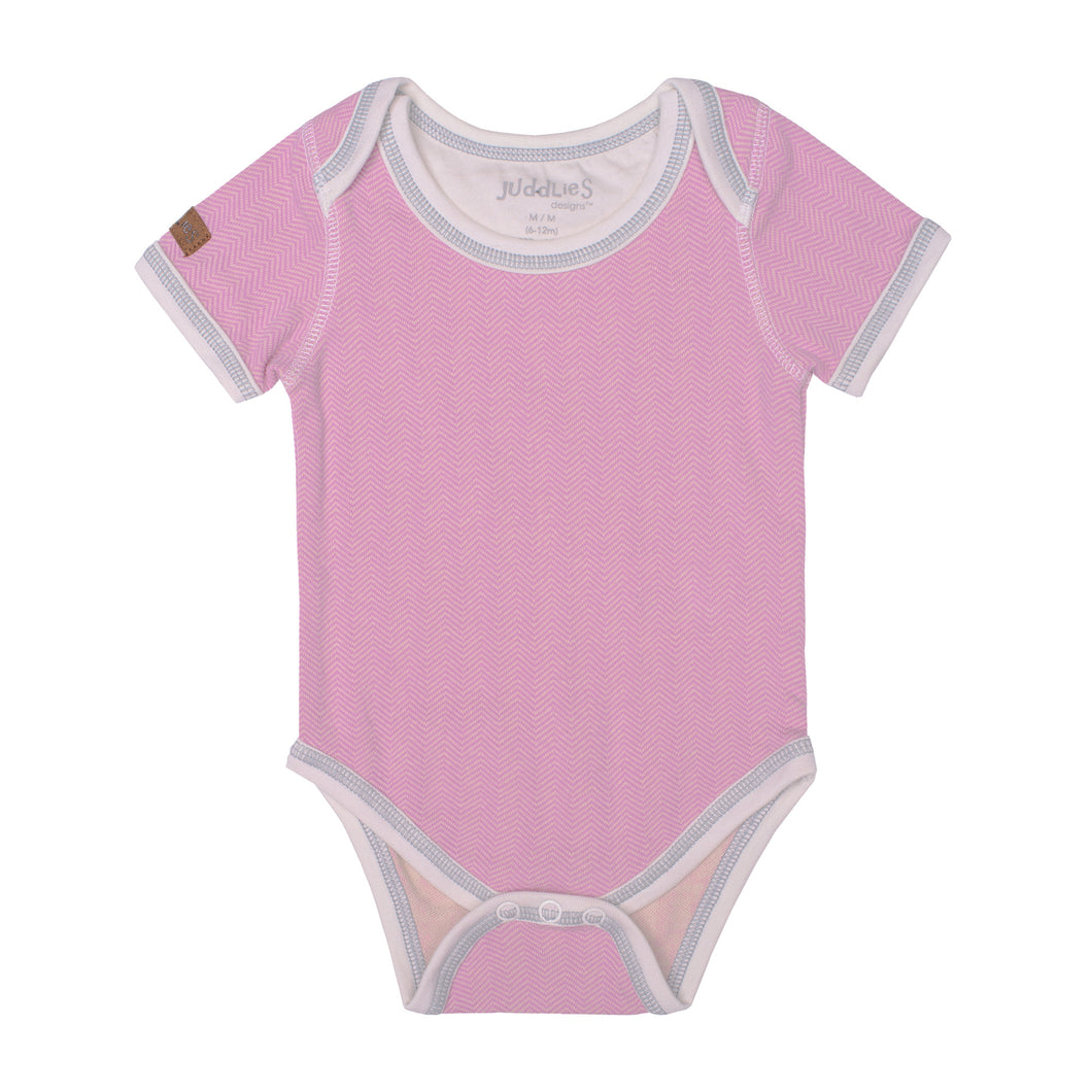 Juddlies Cottage Organic Short Sleeve Body Tee-Pink Newborn