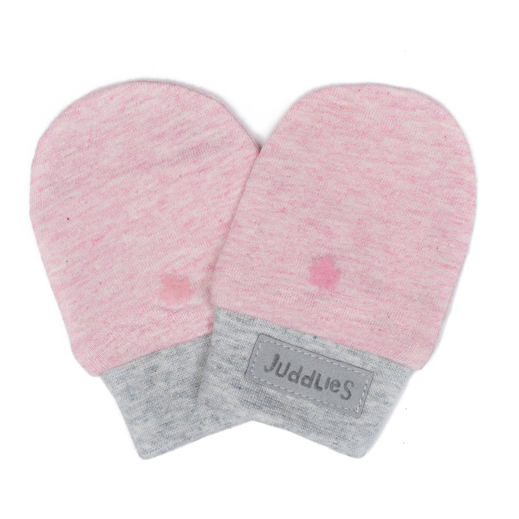 Juddlies Raglan Organic Scratch Mittens-Dogwood Pink