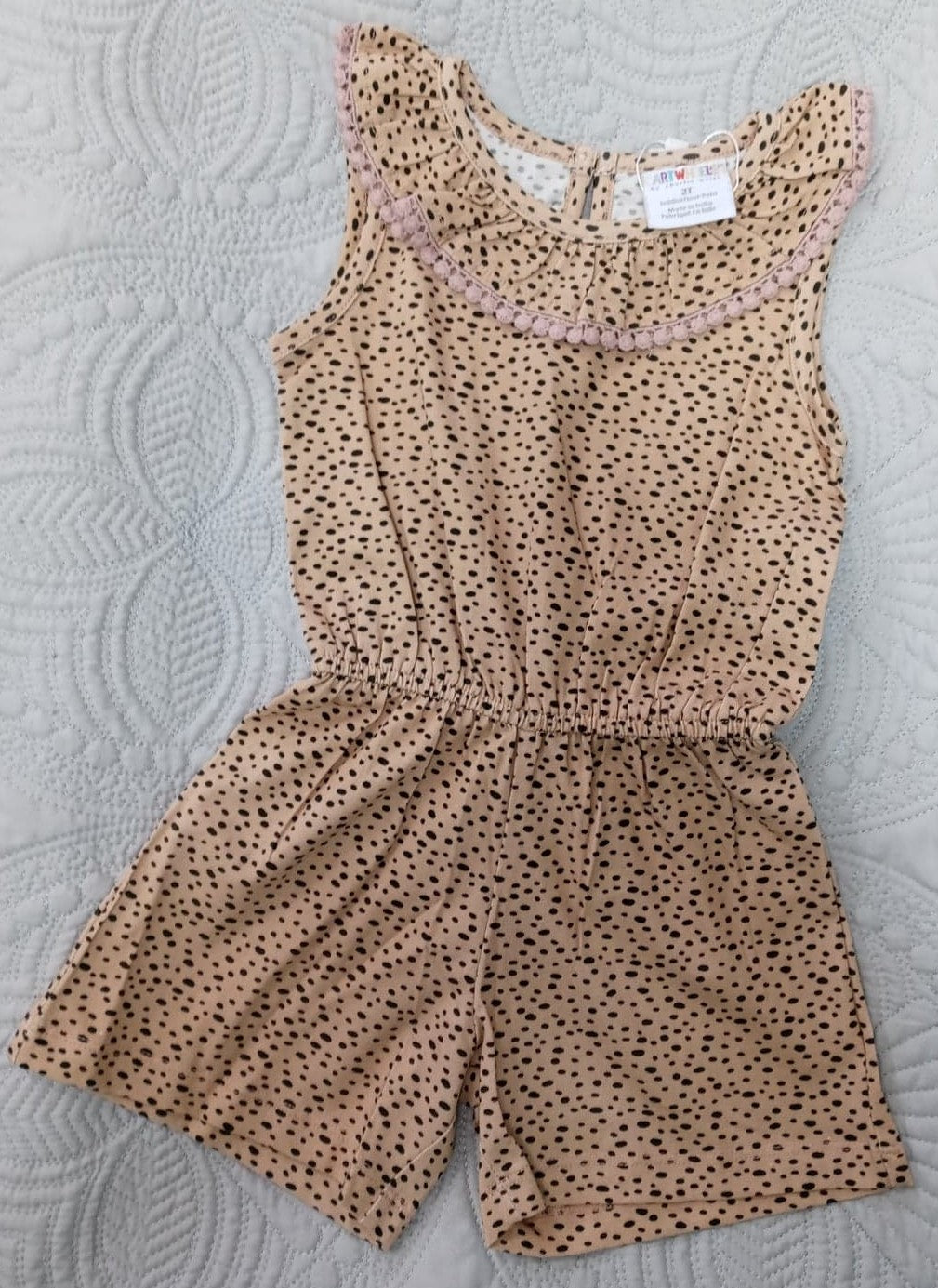 Cartwheels®Khaki Dot Romper