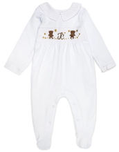 Load image into Gallery viewer, Aurora Royal&#39;&#39;Kiss-Me, Teddy&#39;&#39; Babygrow &amp; Matching Bib Set
