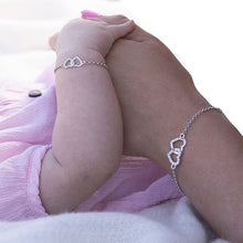 Load image into Gallery viewer, Mom &amp; Me Sterling Silver Hearts Bracelets Set
