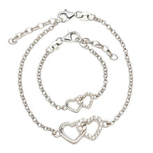 Load image into Gallery viewer, Mom &amp; Me Sterling Silver Hearts Bracelets Set
