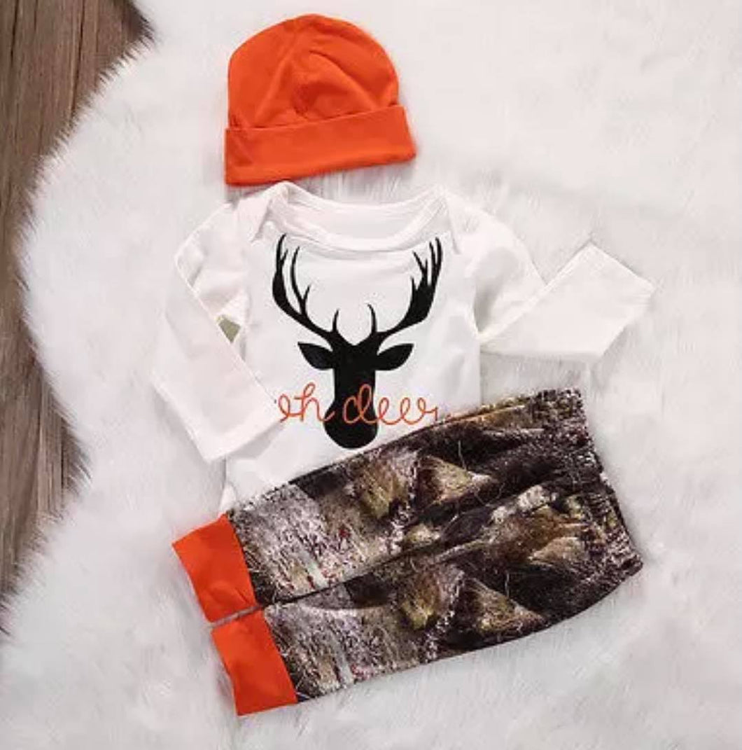 Oh Deer Camoflauge 3pc Pant Set w/Hat