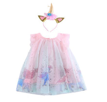 Load image into Gallery viewer, Pink  Tulle Unicorn Dress w/Headband
