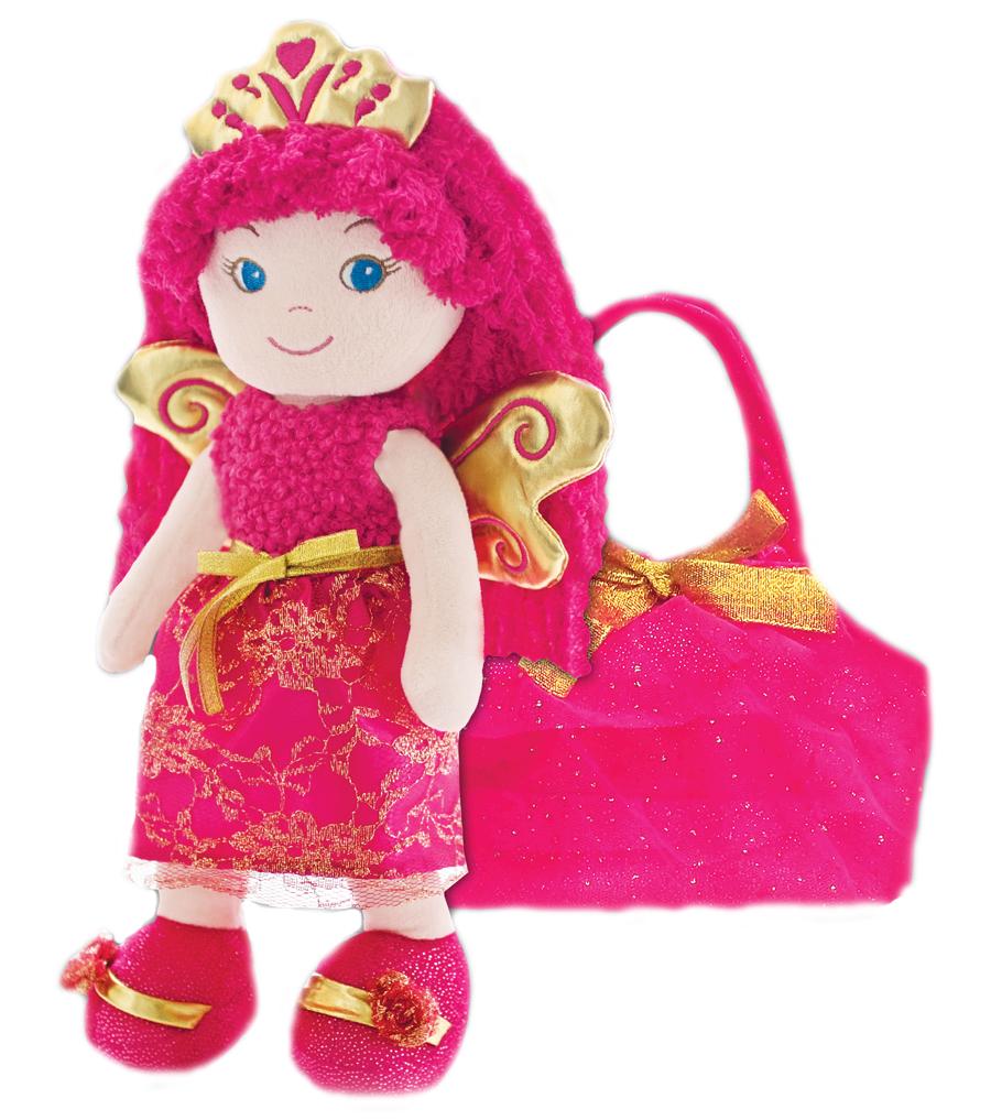 Leila Fairy Princess Rag Doll w/Purse-Magenta