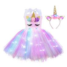 Load image into Gallery viewer, Unicorn Light Up Tutu Dress-Sequin Top

