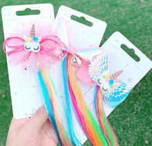 Load image into Gallery viewer, Unicorn Rainbow Hair Extension Clips
