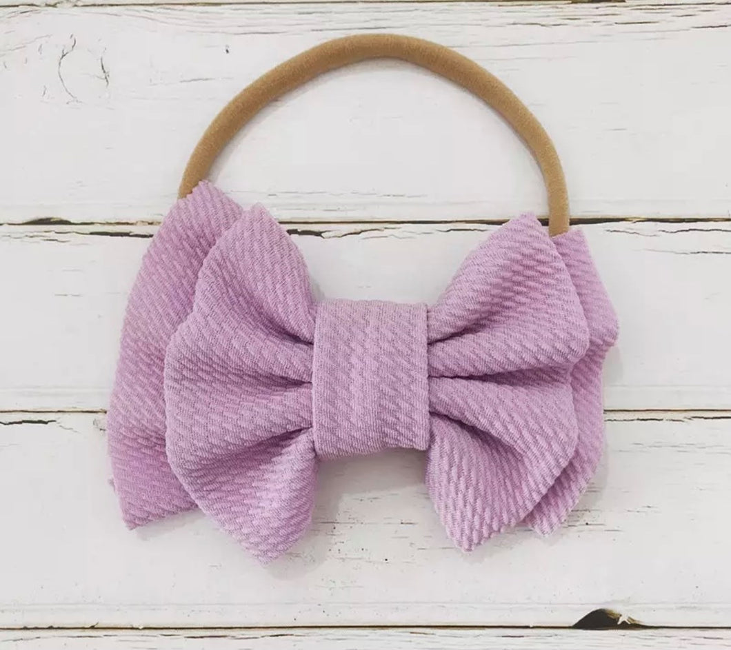 Nylon Waffle Bow Headband