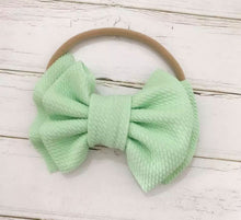 Load image into Gallery viewer, Nylon Waffle Bow Headband
